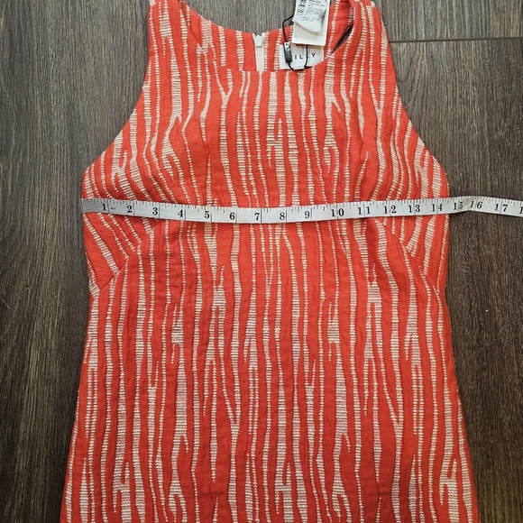 Milly Zebra Jacquard Womens Dress Sz 0 Persimmon Raceback Knee Length - Picture 11 of 15